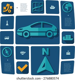 navigation flat infographic