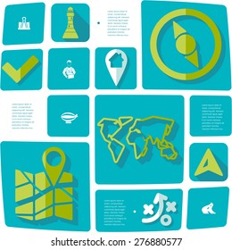 navigation flat infographic
