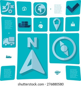 navigation flat infographic