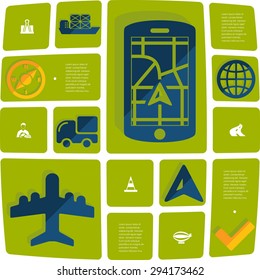 navigation flat infographic