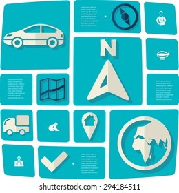 navigation flat infographic
