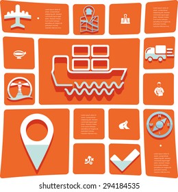 navigation flat infographic