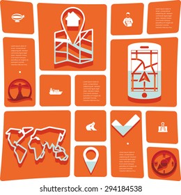 navigation flat infographic