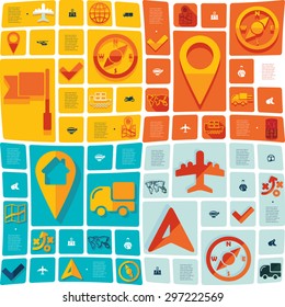 navigation flat infographic