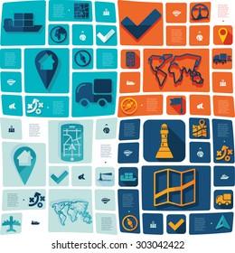 navigation flat infographic