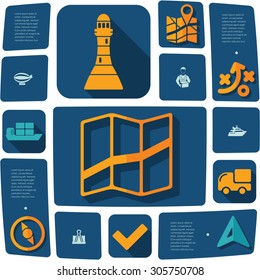 navigation flat infographic