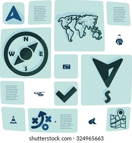 navigation flat infographic