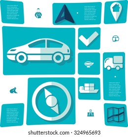 navigation flat infographic