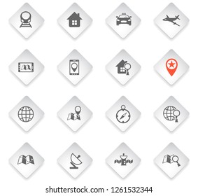 navigation flat rhombus web icons for user interface design