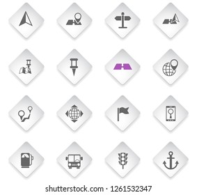 navigation flat rhombus web icons for user interface design