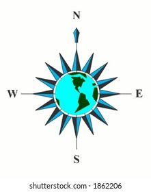 Navigation geography compass.Vector