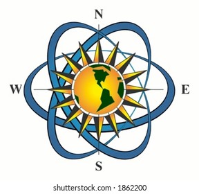 Navigation geography compass.Vector illustration.