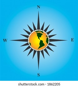 Navigation geography compass.Vector illustration.