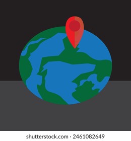 navigation globe map vector icon