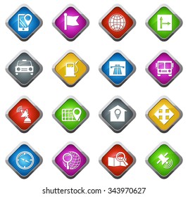 Navigation glossy web icon set