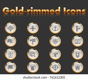 navigation gold-rimmed icons for your creative ideas