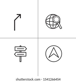 Navigation gps andlocation lineal icon set