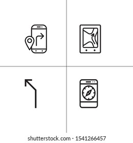 Navigation gps andlocation lineal icon set
