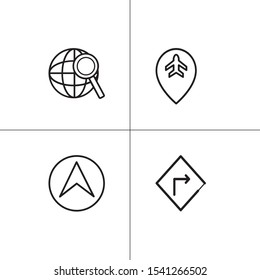 Navigation gps andlocation lineal icon set