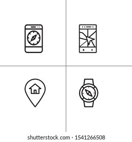 Navigation gps andlocation lineal icon set