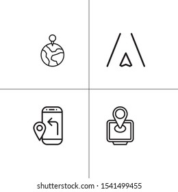 Navigation gps andlocation lineal icon set