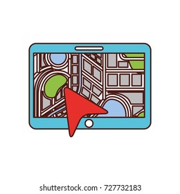 navigation gps device and city map with pins technology and traveling concept