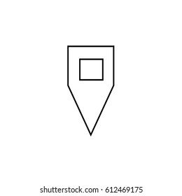 Navigation (Gps) icon like square, thin line google map icon - vector illustration
