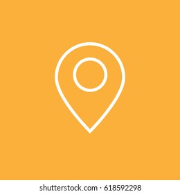 Navigation (Gps) Icon, Thin White Line Google Map Icon - Vector Illustration