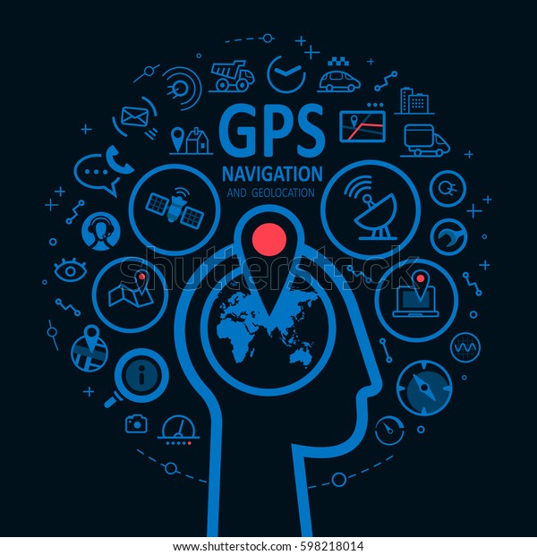 Navigation Gps Routing System Design Concept Stock Vector Royalty Free