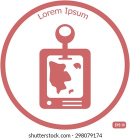 Navigation and GPS in smart watch icon. Vector illustration.