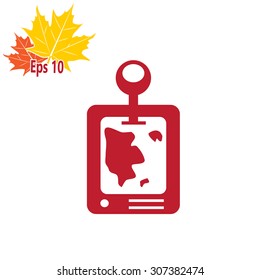 Navigation and GPS in smart watch icon. Vector illustration.