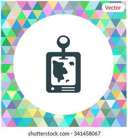 Navigation and GPS in smart watch icon. Vector illustration.