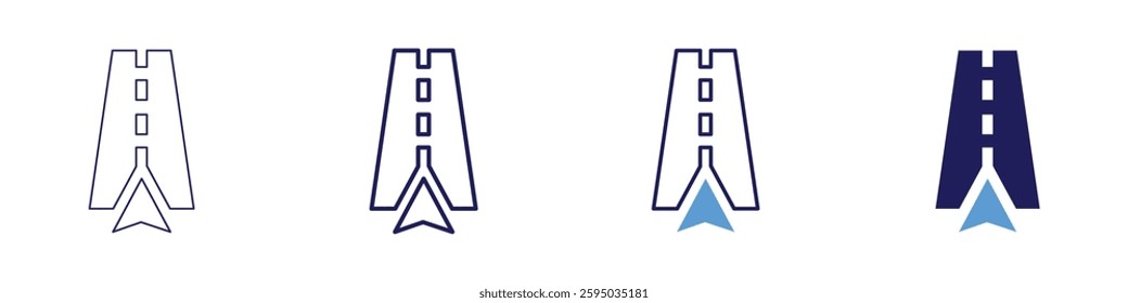 Navigation icon in 4 different styles. Thin Line, Line, Bold Line, Duotone. Duotone style. Editable stroke.