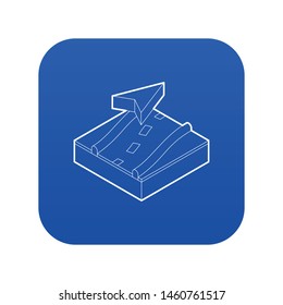 Navigation icon blue vector isolated on white background