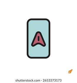 Das Navigationssymbol ist in einem visuell ansprechenden und leicht erkennbaren Stil gestaltet. Es eignet sich für verschiedene visuelle Anforderungen wie Apps, Präsentationen, digitale Medien oder andere Grafikdesign-Projekte.
