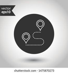 Navigation icon. Destination point sign. Location vector symbol. Round icon design
