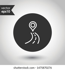 Navigation icon. Destination point sign. Location vector symbol. Round icon design