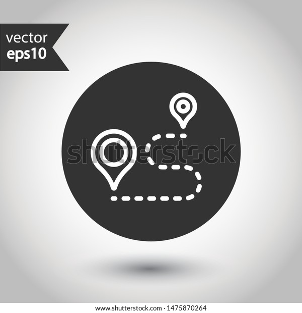 Navigation icon. Destination point sign. Location\
vector symbol. Round icon\
design