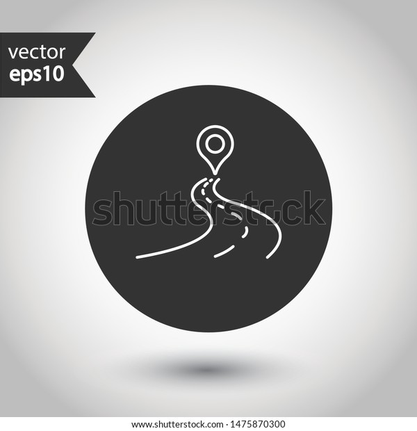 Navigation icon. Destination point sign. Location\
vector symbol. Round icon\
design