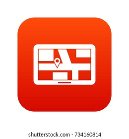 Navigation icon digital red for any design isolated on white vector illustration