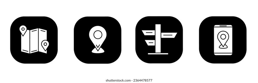 Navigation icon in flat. A navigation design. Stock vector.
