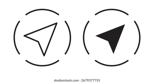 Icono de navegación y paquete de estilo de trazo plano sobre fondo blanco. Ilustraciones vectoriales