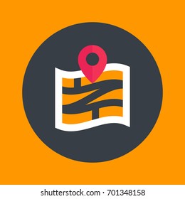 Navigation icon, flat style