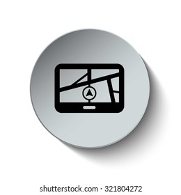 Navigation icon. GPS icon. Ma icon. Rounded button. Vector Illustration. EPS10