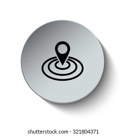 Navigation icon. GPS icon. Map icon. Rounded button. Vector Illustration. EPS10