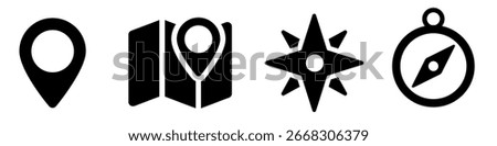 Navigation icon. GPS icon set.
