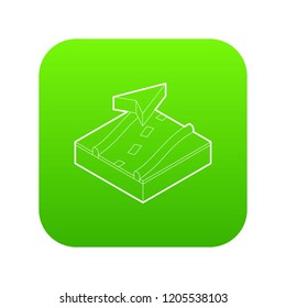 Navigation icon green vector isolated on white background