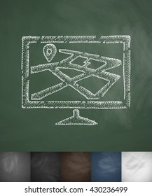 navigation icon. Hand drawn vector illustration