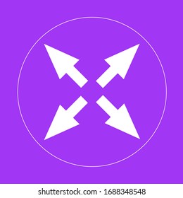 Navigation icon isolated on purple background. Vector illustration, EPS 10.
