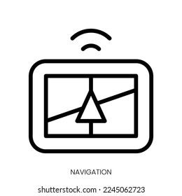navigation icon. Line Art Style Design Isolated On White Background